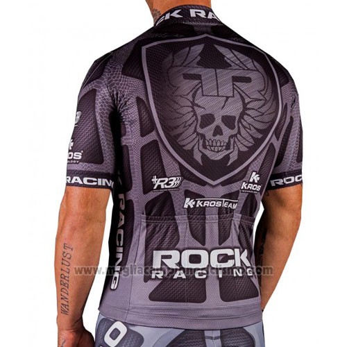 2016 Abbigliamento Ciclismo Rock Racing Marrone Manica Corta e Salopette